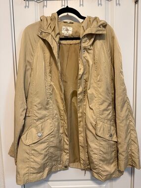 Beige Hooded Women's Jacket